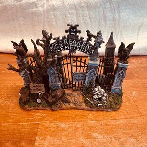LEMAX 2004 Spooky Town Forsaken Cemetery Gate Black Fence Halloween 43421 w/ Box